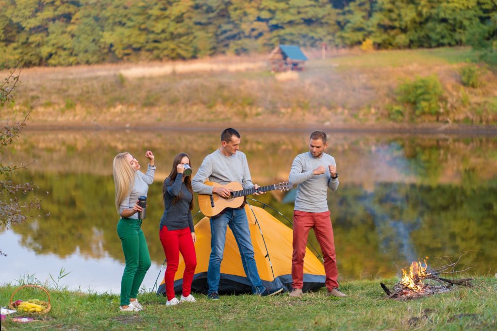 Group of participant along with support worker enjoying outdoor activities