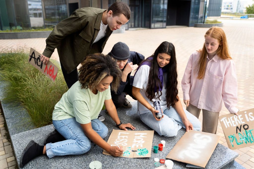Group of participant along with support worker doing social activities